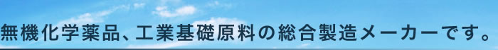 無機化学薬品、工業基礎原料の総合製造メーカーです。